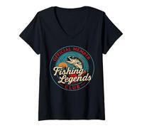 Mujer Fisherman Funny Fishing Legends Club Official Fisherman Mens Camiseta Cuello V
