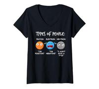 Mujer Física Ciencia Natural - Electrón Neutrón Átomos Camiseta Cuello V