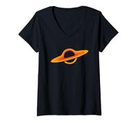Mujer Física Retro Agujero Negro Camiseta Cuello V