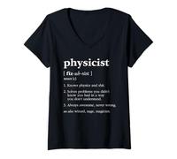 Mujer Físico Definición Diccionario Significado Broma de ciencia Camiseta Cuello V