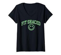 Mujer Fit Shaced Funny St Patrick's Paddys Irish Drinking Shamrock Camiseta Cuello V