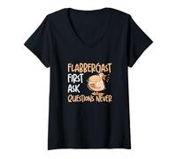 Mujer Flabbergast Primero Haga Preguntas más Tarde Personas estupefactas Camiseta Cuello V