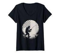 Mujer Flag De American Bigfoot T -Shirt Sasquatch Patriotic Camiseta Cuello V