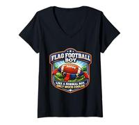Mujer Flag Football Boy es como un Chico Normal, Solo Que es Mucho más Divertido Camiseta Cuello V