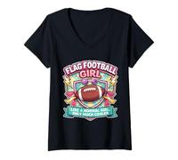 Mujer Flag Football Girl, como una Chica Normal, Solo Que Mucho más Guay y Divertida Camiseta Cuello V