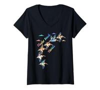 Mujer Flagler Beach Florida Colorido Tie-Dye Pelican Lover Camiseta Cuello V