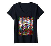 Mujer Flags of The Countries of The World Graphic Cool Designs Camiseta Cuello V