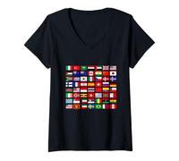 Mujer Flags of The Countries of The World Graphic Cool Designs Camiseta Cuello V
