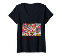 Mujer Flags of The Countries of The World Graphic Cool Designs Camiseta Cuello V