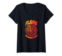 Mujer Flame IN Human Form Camiseta Cuello V