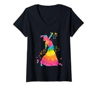 Mujer Flamenco Print Mujer con Flamencodress Camiseta Cuello V