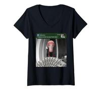Mujer Flamingo Hay Movimiento en tu Puerta Principal Tonto Camiseta Cuello V