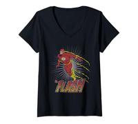 Mujer Flash DC Comics Speedster Iconografía Pulso Explosión Camiseta Cuello V