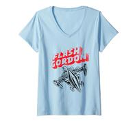 Mujer Flash Gordon En Space Rocket Retro Comic Camiseta Cuello V