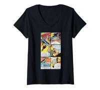 Mujer Flash Gordon Space Ship En Orbita Retro Comic Camiseta Cuello V