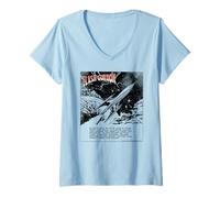 Mujer Flash Gordon Space Ship En Orbita Retro Comic Camiseta Cuello V