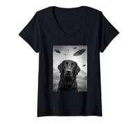 Mujer Flat-Coated Retriever UFO Camiseta Cuello V