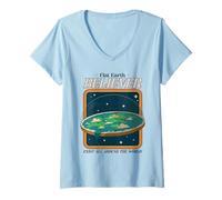 Mujer Flat Earth Believer (Gráfico) Camiseta Cuello V
