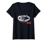 Mujer Flat le Earth with Ice Wall Real le Eyes Realize Real Mentiras Camiseta Cuello V
