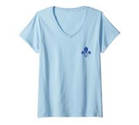 Mujer Fleur DE lis SÍMBOLO Fleur-DE-LYS HERALDICA Francia Camiseta Cuello V
