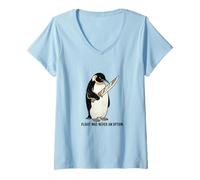 Mujer Flight Was Never An Option Fun Pole Knife Hilarious Penguin Camiseta Cuello V