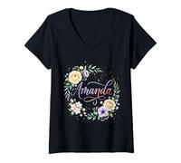 Mujer Flor Amanda Camiseta Cuello V