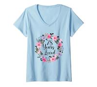 Mujer Floral 78 Year Old 78th Birthday Men Women 78 Years Loved Camiseta Cuello V