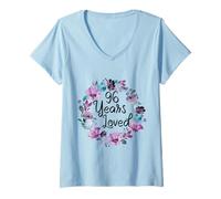 Mujer Floral 96 Years Old 96th Birthday Women's 96 Years Loved Camiseta Cuello V