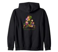 MUJER FLORAL A INICIAL ACUARELA BOTÁNICA FLOR LETRA Sudadera con Capucha