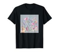 MUJER FLORAL ACUARELA BOTÁNICA FLOR CONEJITO Y ZUMMING Camiseta
