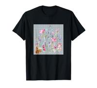 MUJER FLORAL Acuarela Flor Botánica Ardilla y Mariquita Camiseta