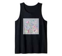 MUJER FLORAL Acuarela Flor Botánica Libélula Y Hormigas Camiseta sin Mangas