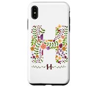 MUJER FLORAL H INICIAL ACUARELA BOTÁNICA FLOR LETRA Carcasa para iPhone XS Max
