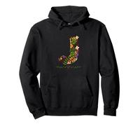 MUJER FLORAL J INICIAL Acuarela Flor Botánica Letra Sudadera con Capucha