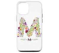 MUJER FLORAL M INICIAL Acuarela Letra Flor Botánica Carcasa para iPhone 12/12 Pro