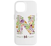 MUJER FLORAL N INICIAL Acuarela Letra Flor Botánica Carcasa para iPhone 14