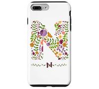 MUJER FLORAL N INICIAL Acuarela Letra Flor Botánica Carcasa para iPhone 7 Plus/8 Plus