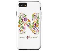 MUJER FLORAL N INICIAL Acuarela Letra Flor Botánica Carcasa para iPhone SE (2020) / 7 / 8