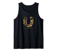 MUJER FLORAL U INICIAL Acuarela Letra Flor Botánica Camiseta sin Mangas