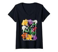 Mujer Floral Wildflower Pride Floral de São Miguel Faial de Azores Camiseta Cuello V