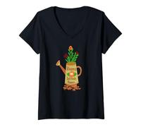 Mujer Florece la Soledad Estilo Natural Silencioso Camiseta Cuello V