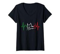 Mujer Florencia Skyline Italia Latido del Corazón Amo Firenze Camiseta Cuello V