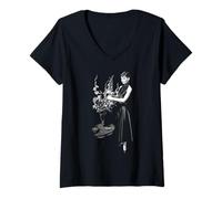 Mujer Flores de Audrey Hepburn Camiseta Cuello V