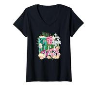 Mujer Flores de Filipinas, Pilipinas Word Art - Orgullo Filipino Camiseta Cuello V