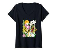 Mujer Flores de Vietnam Word Art - Orgullo vietnamita Camiseta Cuello V