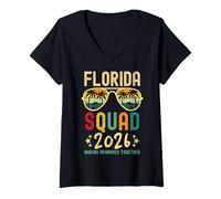 Mujer Florida Vacation Squad 2026 Group Matching Family Vacation Camiseta Cuello V