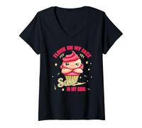 Mujer FLOUR ON MY FACE SASS IN MY SOUL Camiseta Cuello V