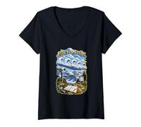 Mujer FLUCTUS Study Atlas de Nubes Meteorología Camiseta Cuello V