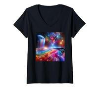 Mujer Flujo de energía Espiritual del Chakra del Despertar de Kundalini Camiseta Cuello V