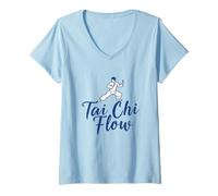 Mujer Flujo de Tai Chi Camiseta Cuello V
